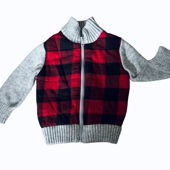 Cat & Jack Red & Black Flannel Shepra Jacket Size 18 Months - Picture 2 of 10